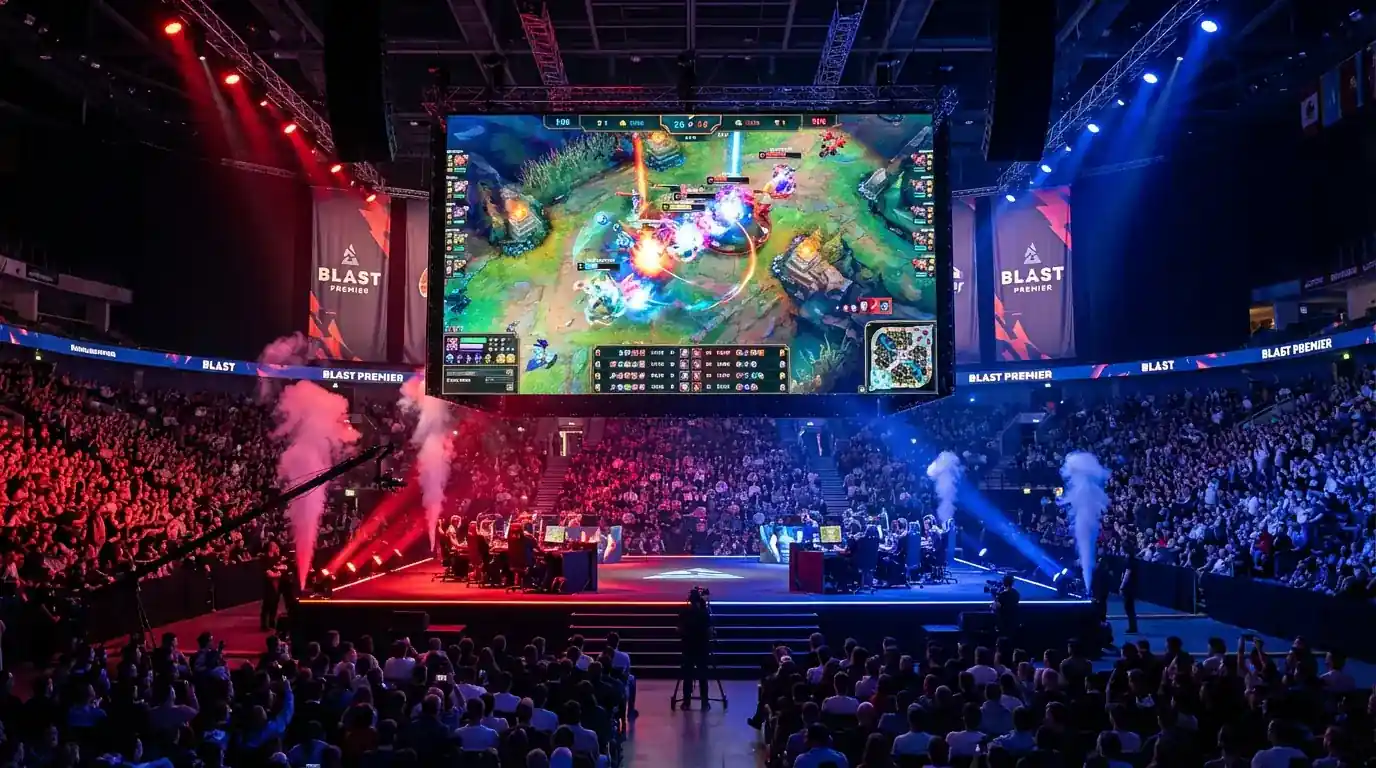 Arenă de turneu eSports cu echipe profesioniste de Dota 2
